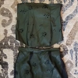 Two Piece Strapless Top and Skirt